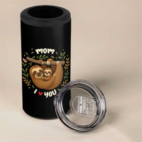 Mom I Love You 4 in 1 Can Cooler Tumbler Cute Sloth Lover Mothers Day Gift