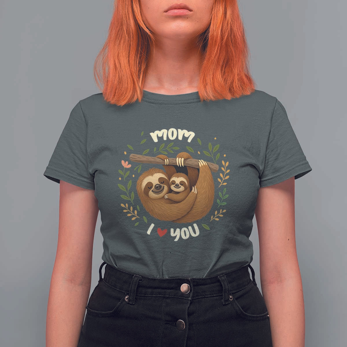 Mom I Love You T Shirt For Women Cute Sloth Lover Mothers Day Gift - Wonder Print Shop