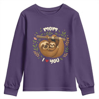 Mom I Love You Youth Sweatshirt Cute Sloth Lover Mothers Day Gift - Wonder Print Shop