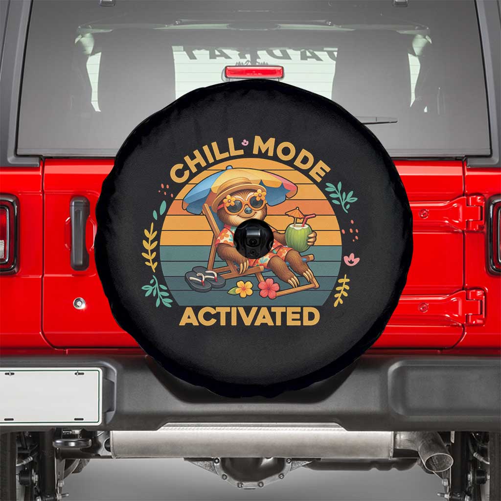 Chill Mode Activated Spare Tire Cover Funny Sloth Summer Beach Vibes - Wonder Print Shop
