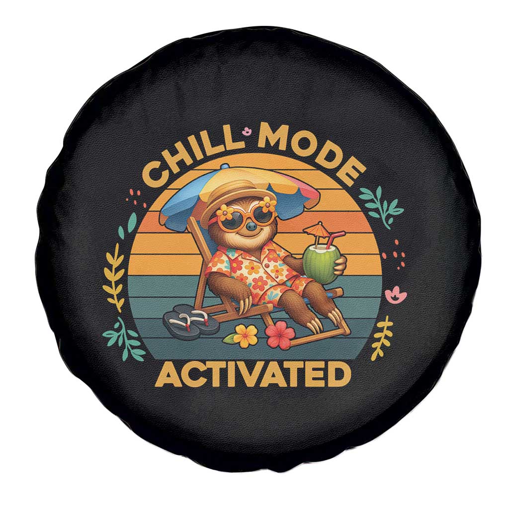 Chill Mode Activated Spare Tire Cover Funny Sloth Summer Beach Vibes - Wonder Print Shop