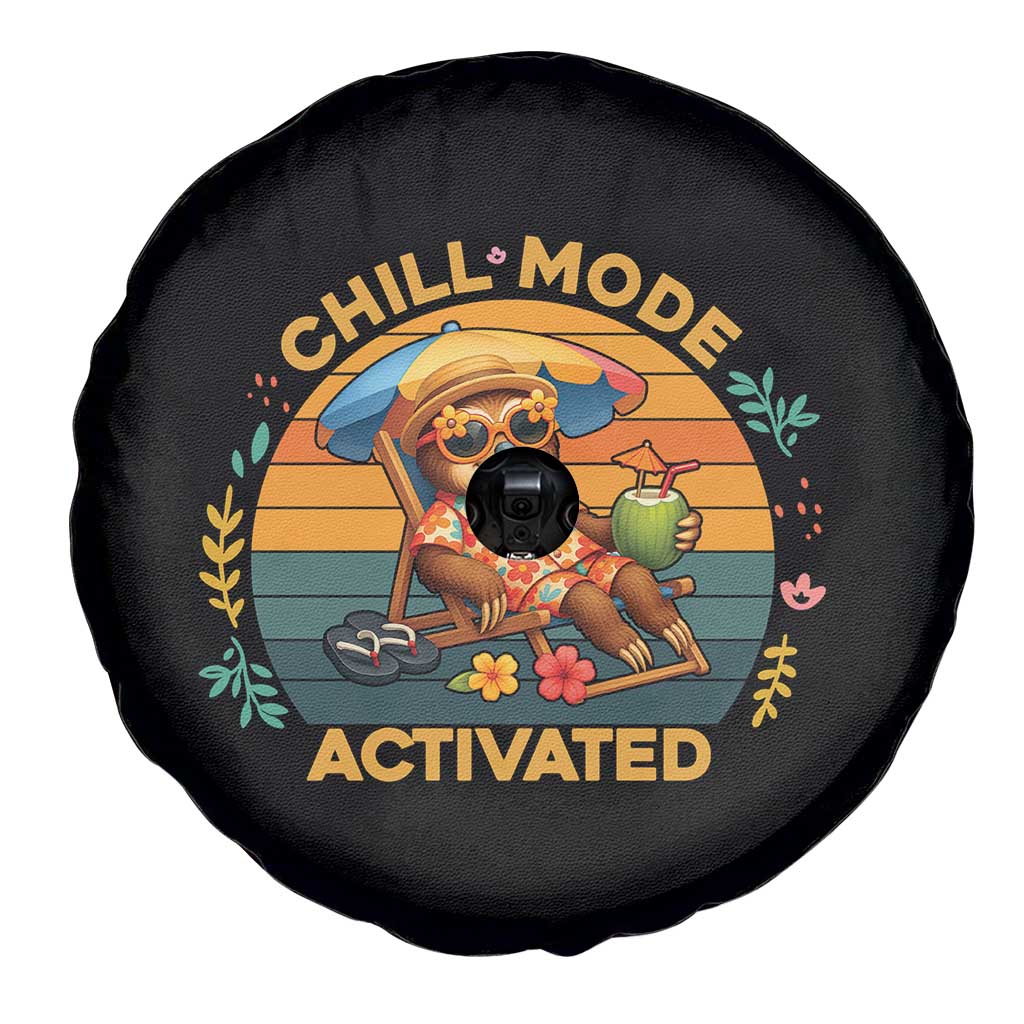 Chill Mode Activated Spare Tire Cover Funny Sloth Summer Beach Vibes - Wonder Print Shop