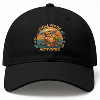 Chill Mode Activated Baseball Cap Funny Sloth Summer Beach Vibes
