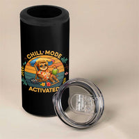 Chill Mode Activated 4 in 1 Can Cooler Tumbler Funny Sloth Summer Beach Vibes
