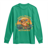 Chill Mode Activated Long Sleeve Shirt Funny Sloth Summer Beach Vibes - Wonder Print Shop
