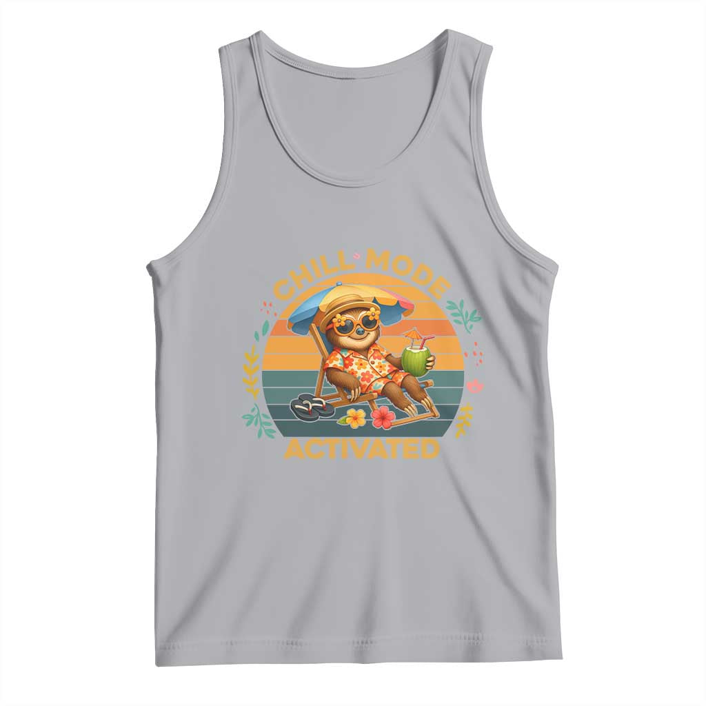 Chill Mode Activated Tank Top Funny Sloth Summer Beach Vibes - Wonder Print Shop