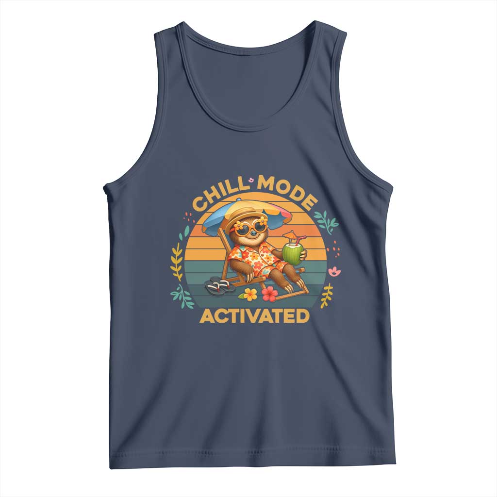 Chill Mode Activated Tank Top Funny Sloth Summer Beach Vibes - Wonder Print Shop