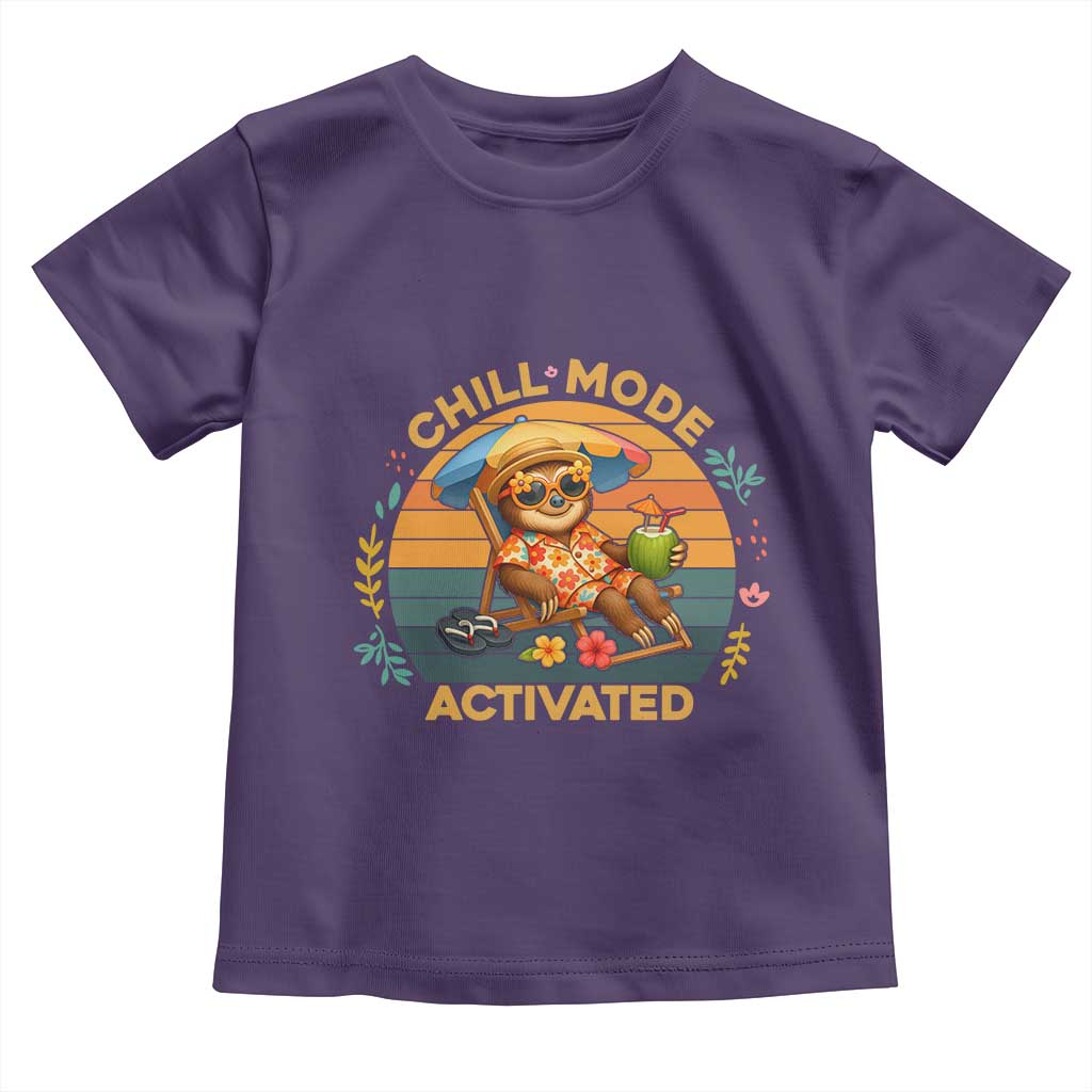 Chill Mode Activated Toddler T Shirt Funny Sloth Summer Beach Vibes - Wonder Print Shop