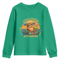 Chill Mode Activated Youth Sweatshirt Funny Sloth Summer Beach Vibes - Wonder Print Shop