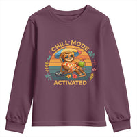 Chill Mode Activated Youth Sweatshirt Funny Sloth Summer Beach Vibes - Wonder Print Shop