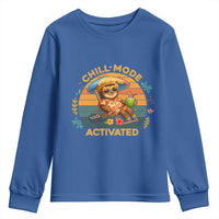 Chill Mode Activated Youth Sweatshirt Funny Sloth Summer Beach Vibes - Wonder Print Shop