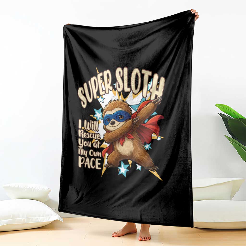 Super Sloth I Will Rescue You Throw Blanket Funny Sloth Lover Gift - Wonder Print Shop