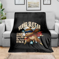 Super Sloth I Will Rescue You Throw Blanket Funny Sloth Lover Gift - Wonder Print Shop