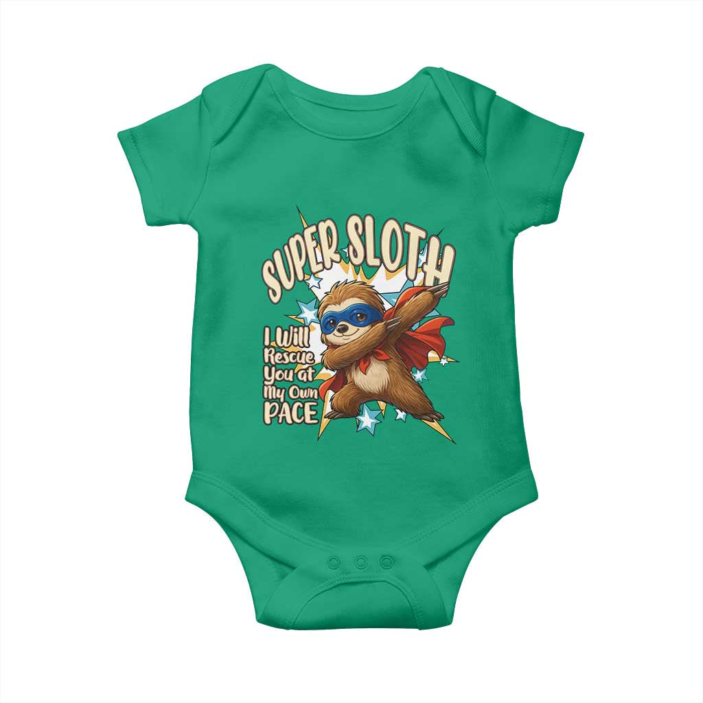 Super Sloth I Will Rescue You Baby Onesie Funny Sloth Lover Gift - Wonder Print Shop