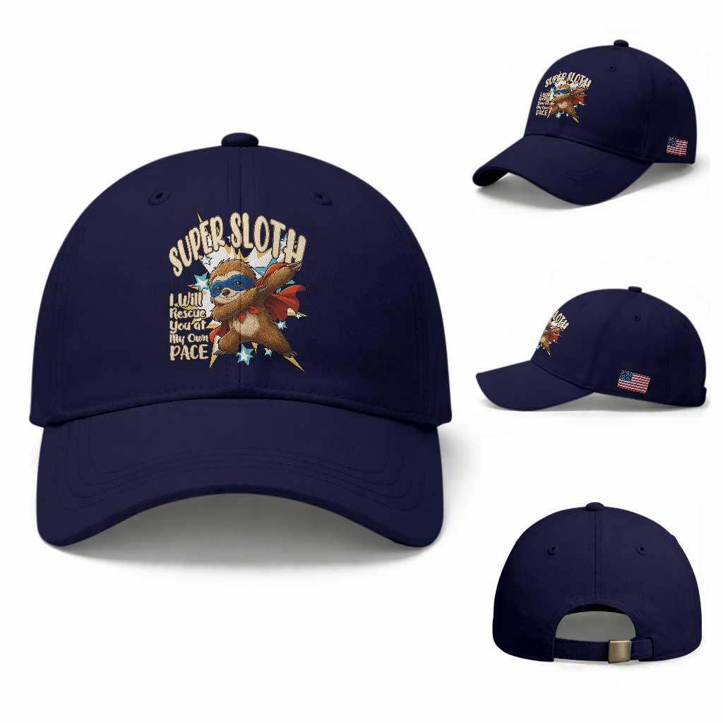Super Sloth I Will Rescue You Baseball Cap Funny Sloth Lover Gift