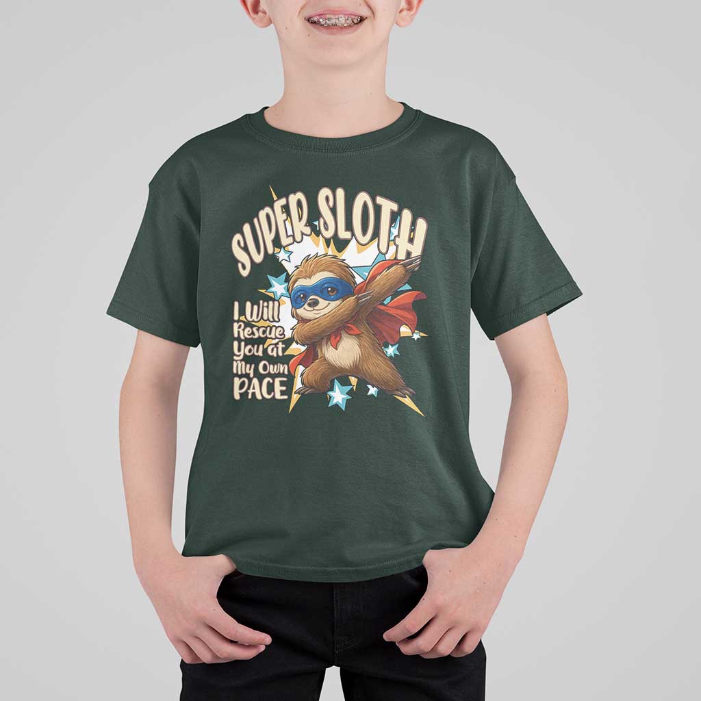 Super Sloth I Will Rescue You T Shirt For Kid Funny Sloth Lover Gift - Wonder Print Shop