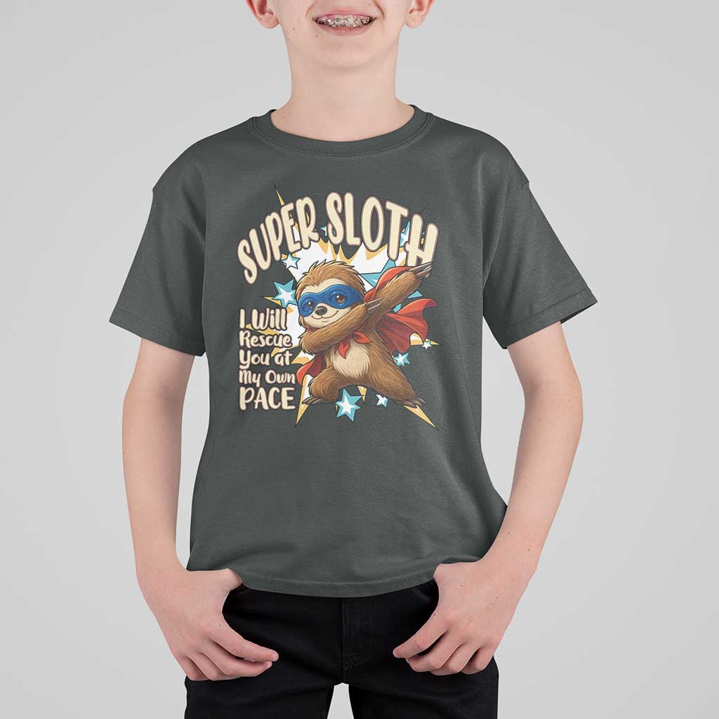 Super Sloth I Will Rescue You T Shirt For Kid Funny Sloth Lover Gift - Wonder Print Shop