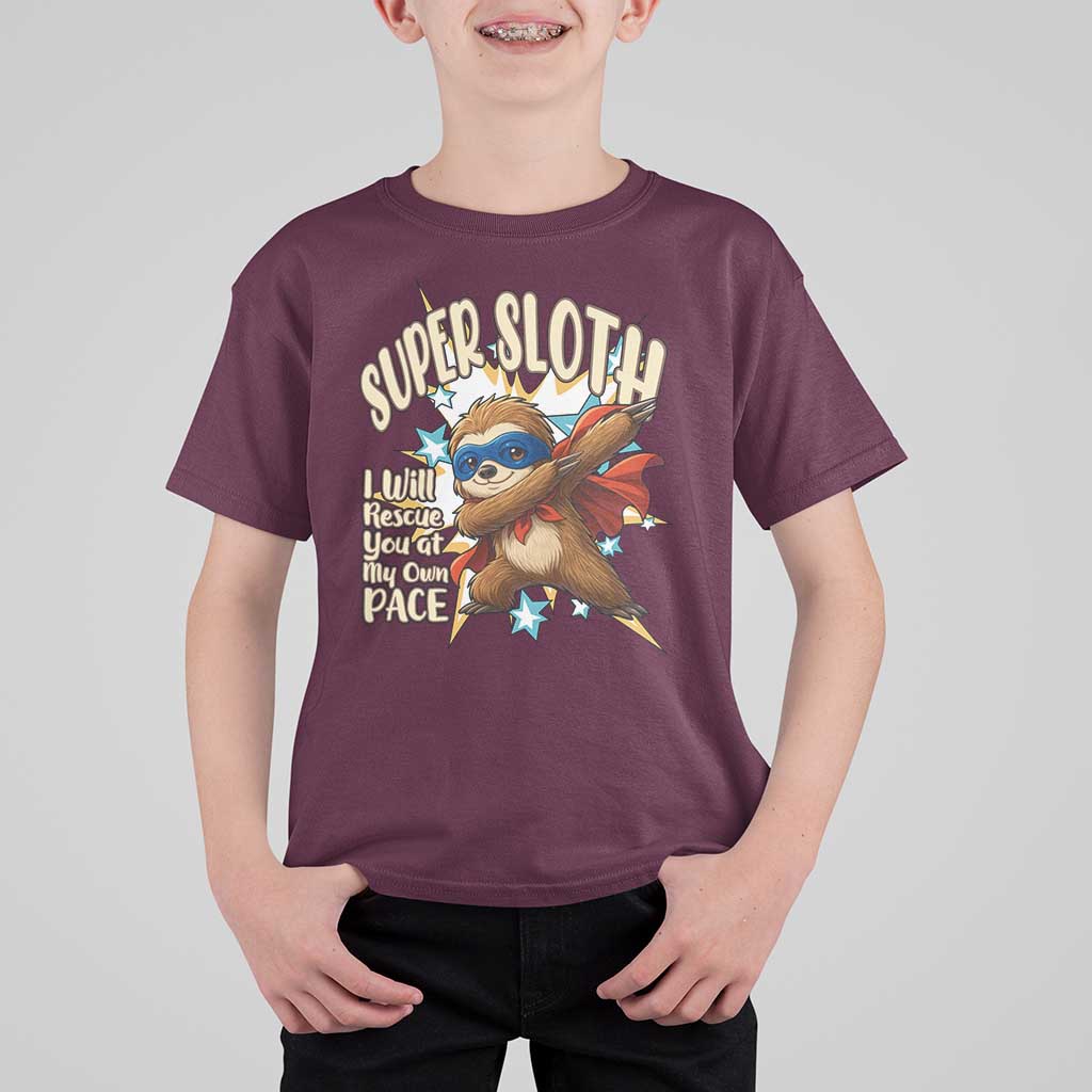 Super Sloth I Will Rescue You T Shirt For Kid Funny Sloth Lover Gift - Wonder Print Shop