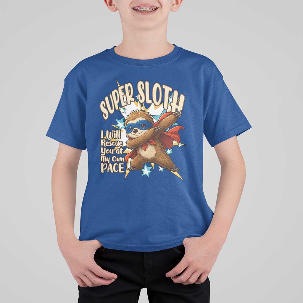 Super Sloth I Will Rescue You T Shirt For Kid Funny Sloth Lover Gift - Wonder Print Shop