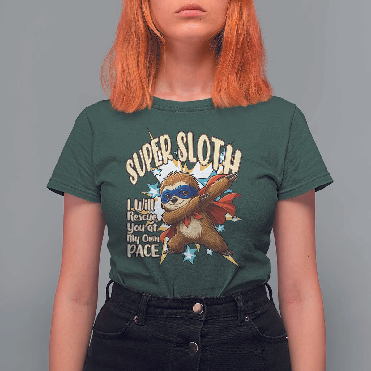 Super Sloth I Will Rescue You T Shirt For Women Funny Sloth Lover Gift - Wonder Print Shop