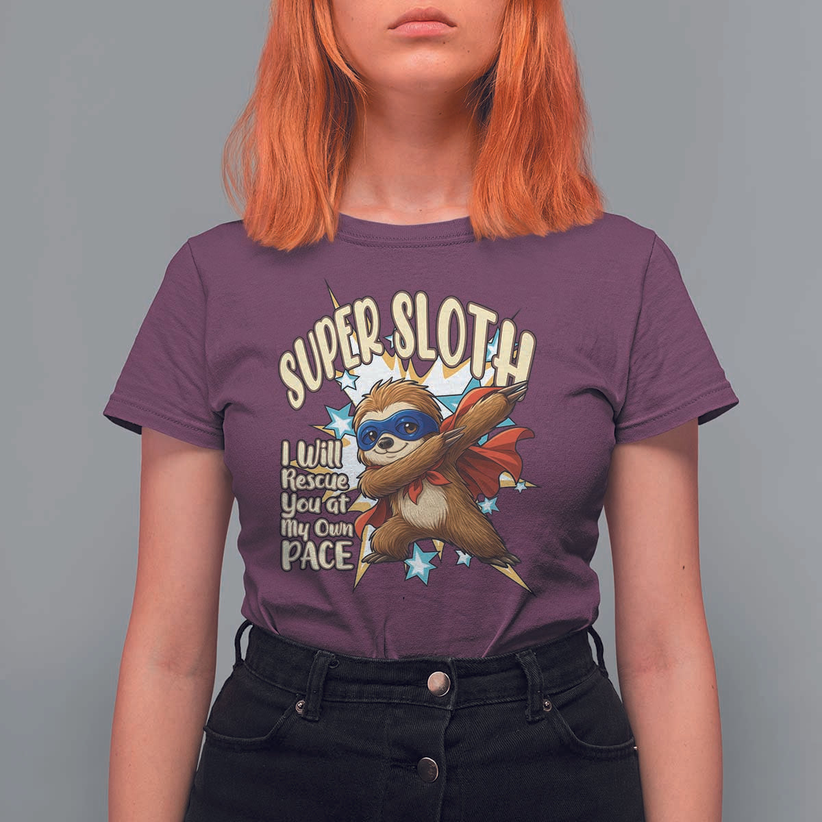 Super Sloth I Will Rescue You T Shirt For Women Funny Sloth Lover Gift - Wonder Print Shop