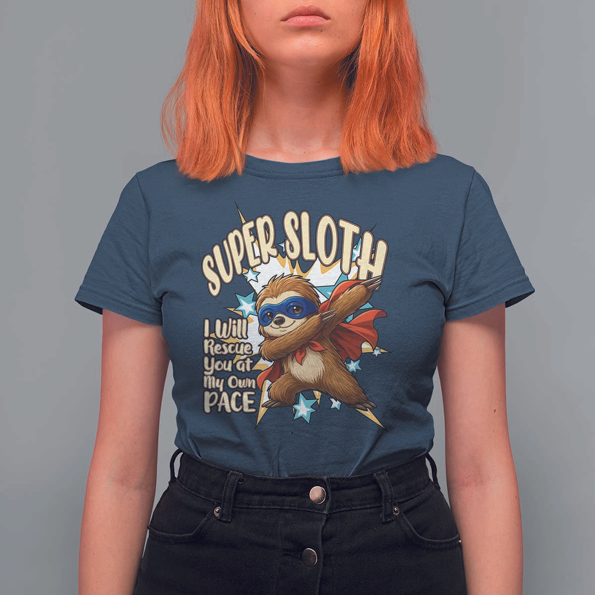 Super Sloth I Will Rescue You T Shirt For Women Funny Sloth Lover Gift - Wonder Print Shop