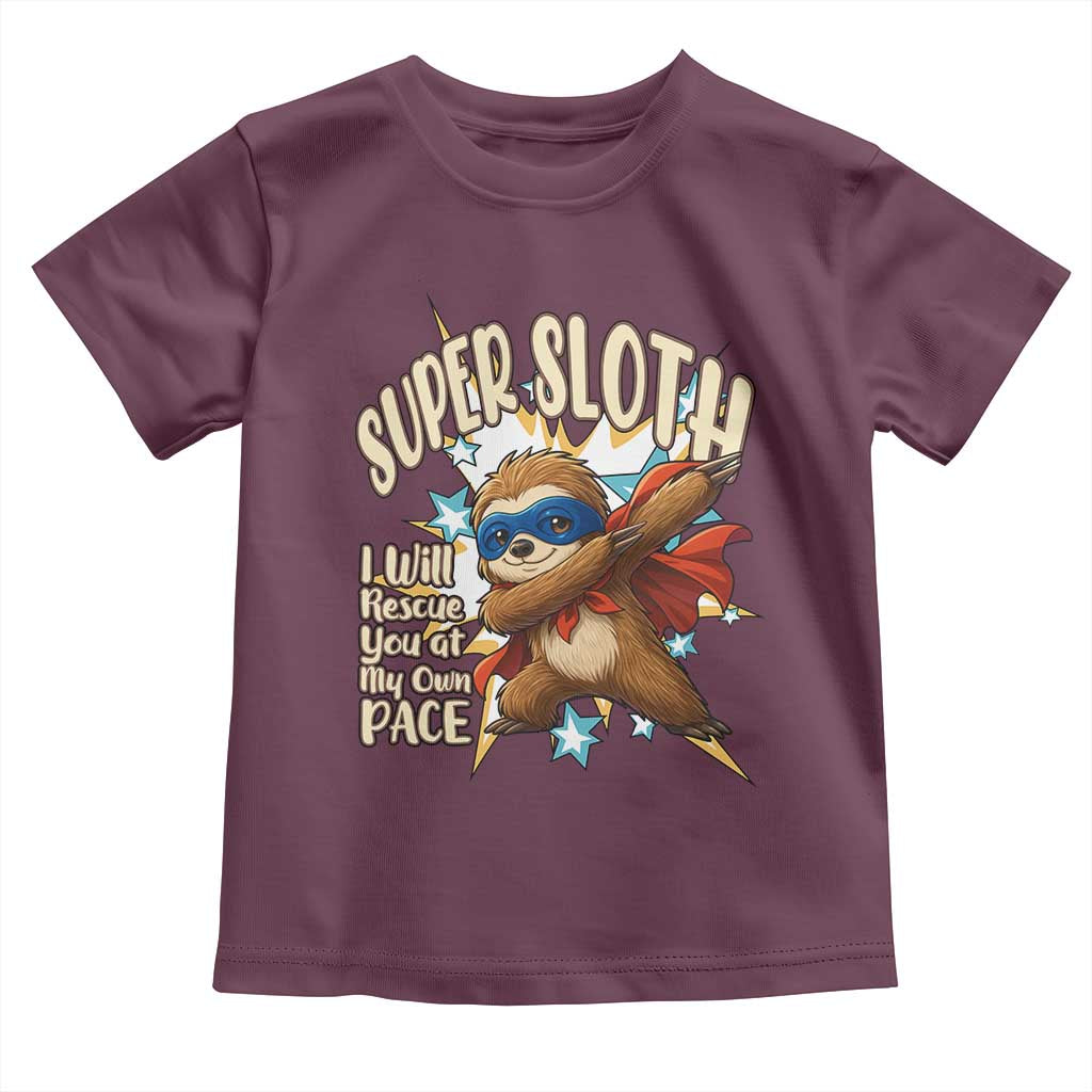 Super Sloth I Will Rescue You Toddler T Shirt Funny Sloth Lover Gift - Wonder Print Shop