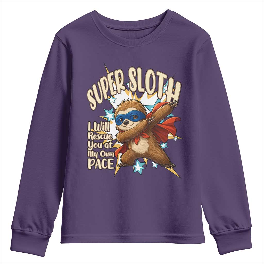 Super Sloth I Will Rescue You Youth Sweatshirt Funny Sloth Lover Gift - Wonder Print Shop