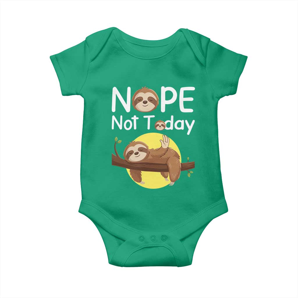 Nope Not Today Baby Onesie Funny Sloth Lover Gift - Wonder Print Shop