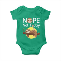 Nope Not Today Baby Onesie Funny Sloth Lover Gift - Wonder Print Shop