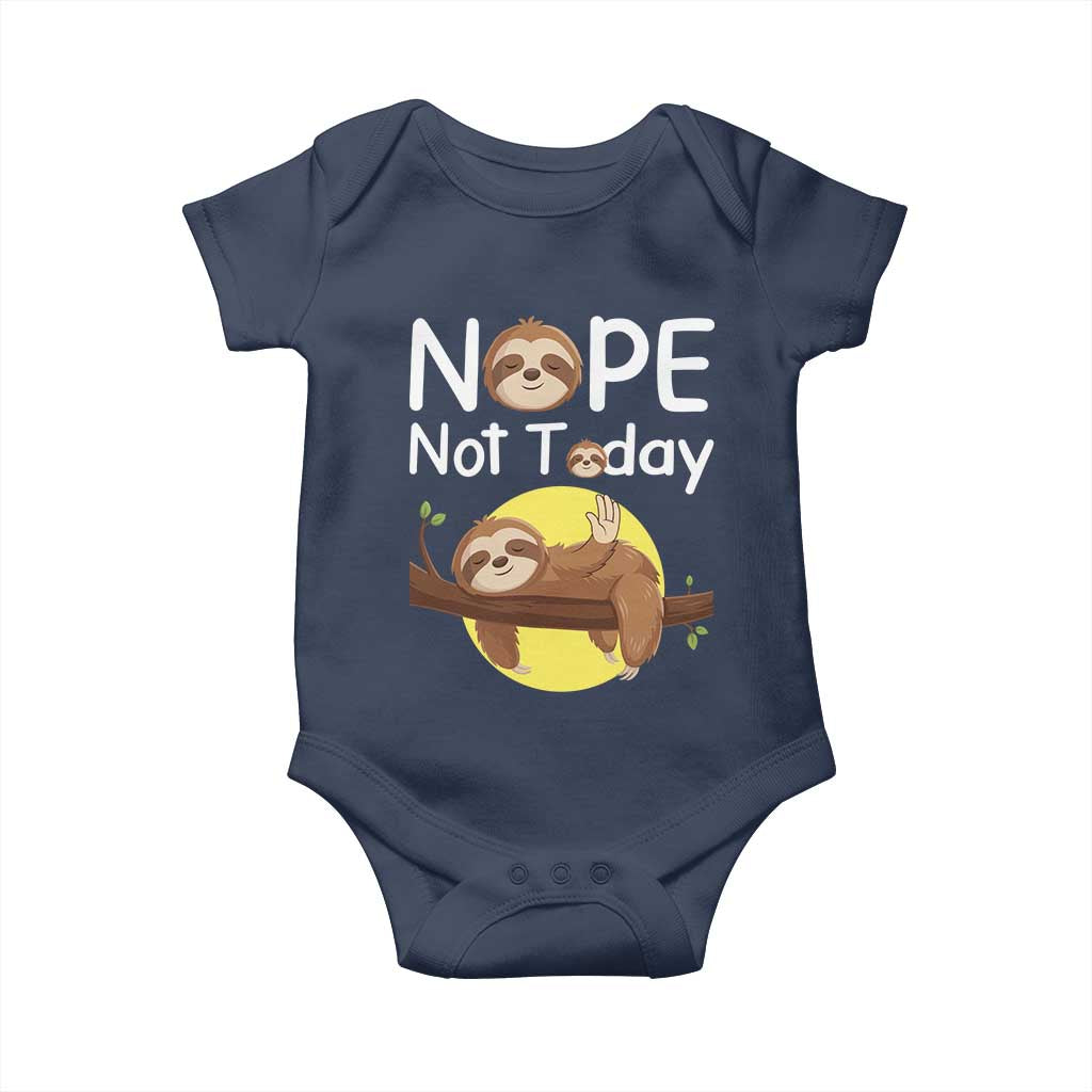 Nope Not Today Baby Onesie Funny Sloth Lover Gift - Wonder Print Shop
