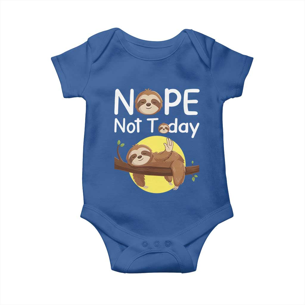 Nope Not Today Baby Onesie Funny Sloth Lover Gift - Wonder Print Shop