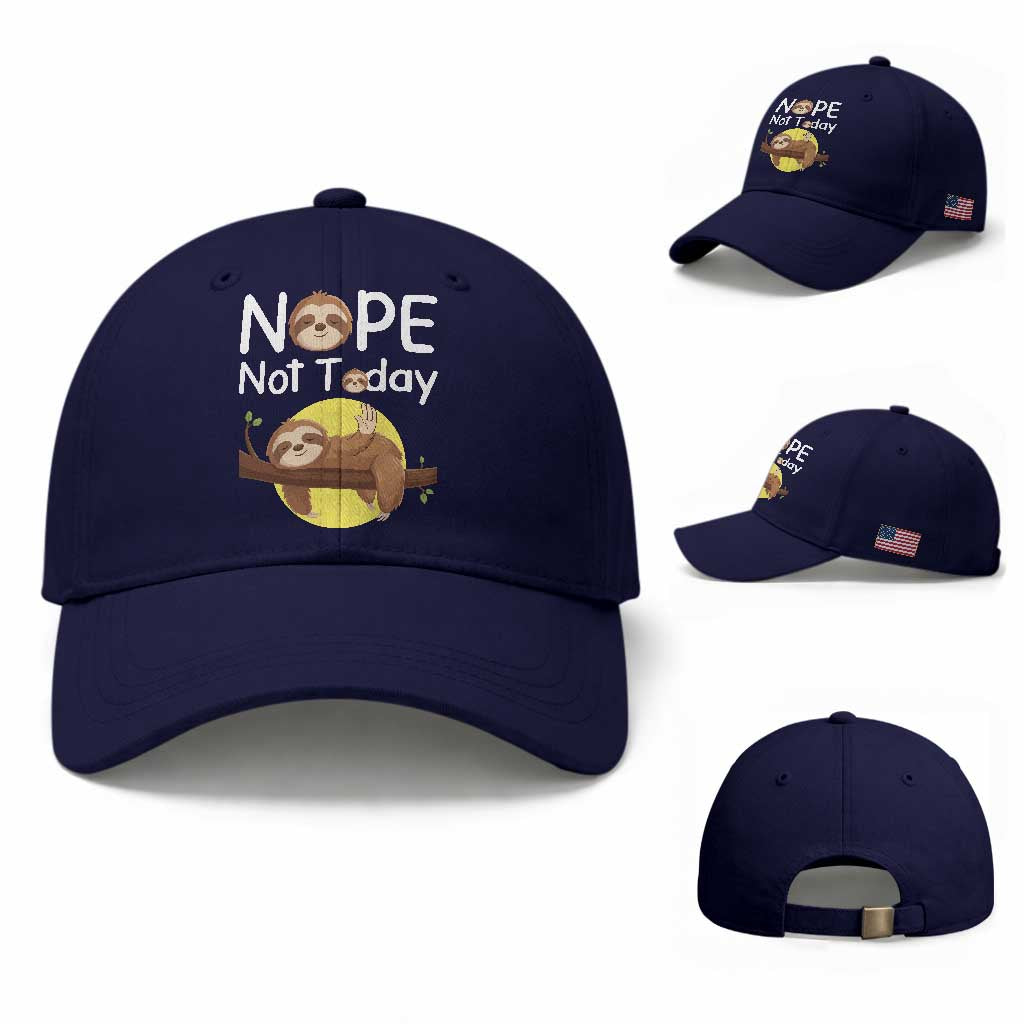 Nope Not Today Baseball Cap Funny Sloth Lover Gift