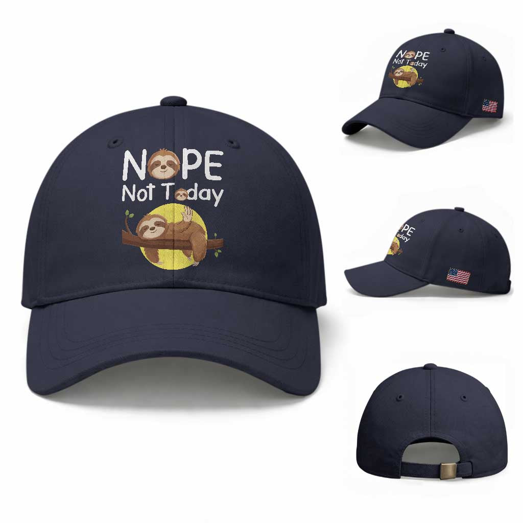 Nope Not Today Baseball Cap Funny Sloth Lover Gift