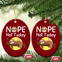 Nope Not Today Ceramic Ornament Funny Sloth Lover Gift - Wonder Print Shop