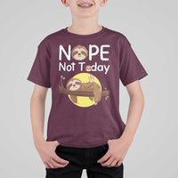 Nope Not Today T Shirt For Kid Funny Sloth Lover Gift - Wonder Print Shop