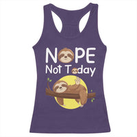 Nope Not Today Racerback Tank Top Funny Sloth Lover Gift - Wonder Print Shop