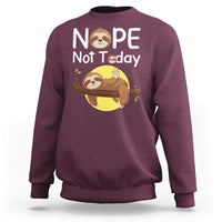 Nope Not Today Sweatshirt Funny Sloth Lover Gift - Wonder Print Shop