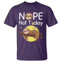 Nope Not Today T Shirt Funny Sloth Lover Gift - Wonder Print Shop