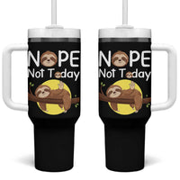 Nope Not Today Tumbler With Handle Funny Sloth Lover Gift