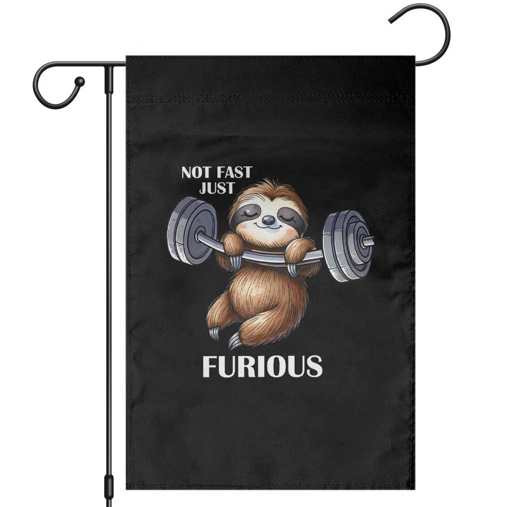 Funny Gym Sloth Garden Flag Not Fast Just Furious - Wonder Print Shop