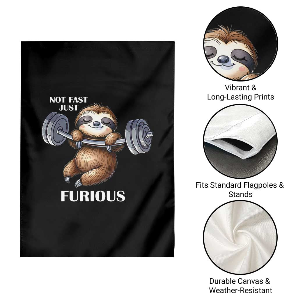 Funny Gym Sloth Garden Flag Not Fast Just Furious - Wonder Print Shop
