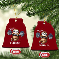 Funny Gym Sloth Ceramic Ornament Not Fast Just Furious - Wonder Print Shop