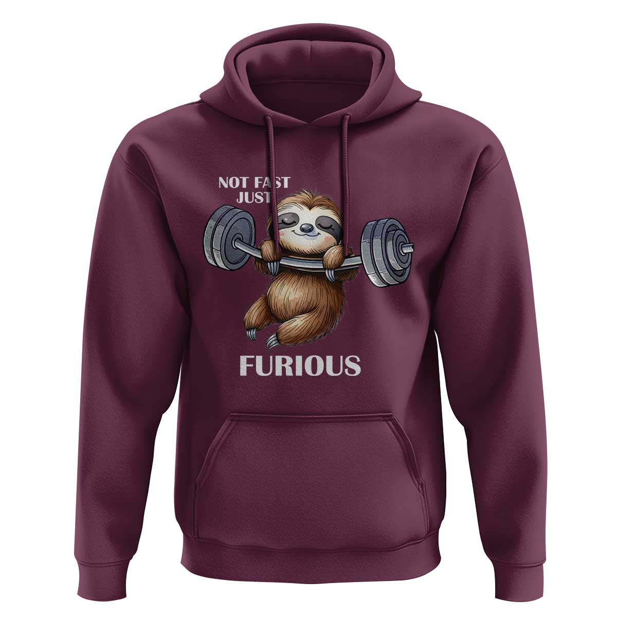 Funny Gym Sloth Hoodie Not Fast Just Furious - Wonder Print Shop