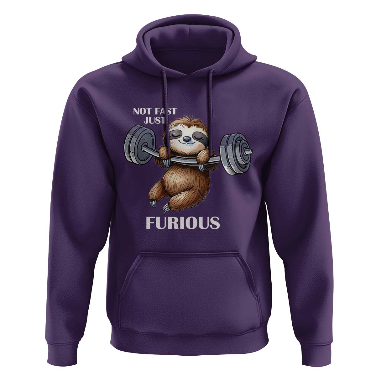 Funny Gym Sloth Hoodie Not Fast Just Furious - Wonder Print Shop