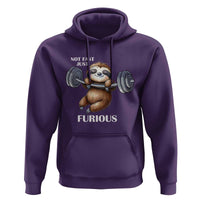 Funny Gym Sloth Hoodie Not Fast Just Furious - Wonder Print Shop