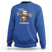 Funny Gym Sloth Sweatshirt Not Fast Just Furious - Wonder Print Shop