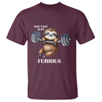Funny Gym Sloth T Shirt Not Fast Just Furious - Wonder Print Shop
