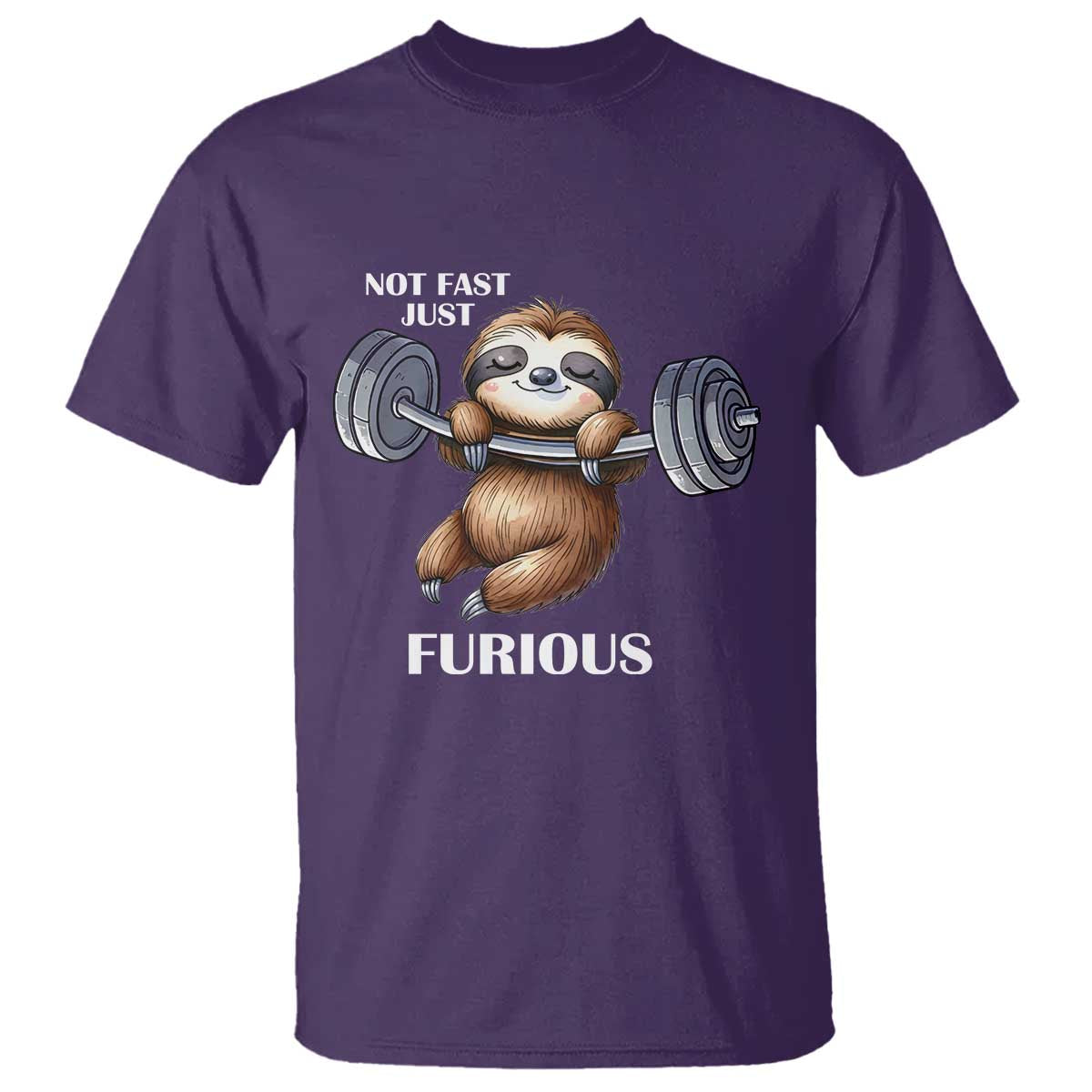 Funny Gym Sloth T Shirt Not Fast Just Furious - Wonder Print Shop