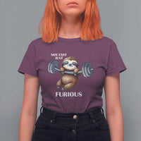 Funny Gym Sloth T Shirt For Women Not Fast Just Furious - Wonder Print Shop